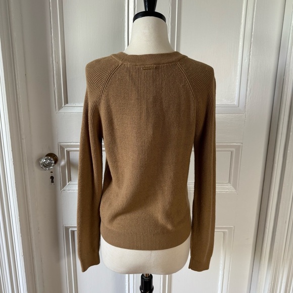 NWT Michael Kors Women’s Classic Cropped Sweater Double Zippers Dark Camel Small - Picture 4 of 14